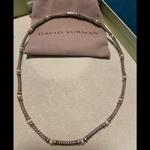 Authentic David Yurman Gold, Sterling Silver and Pearl Necklace